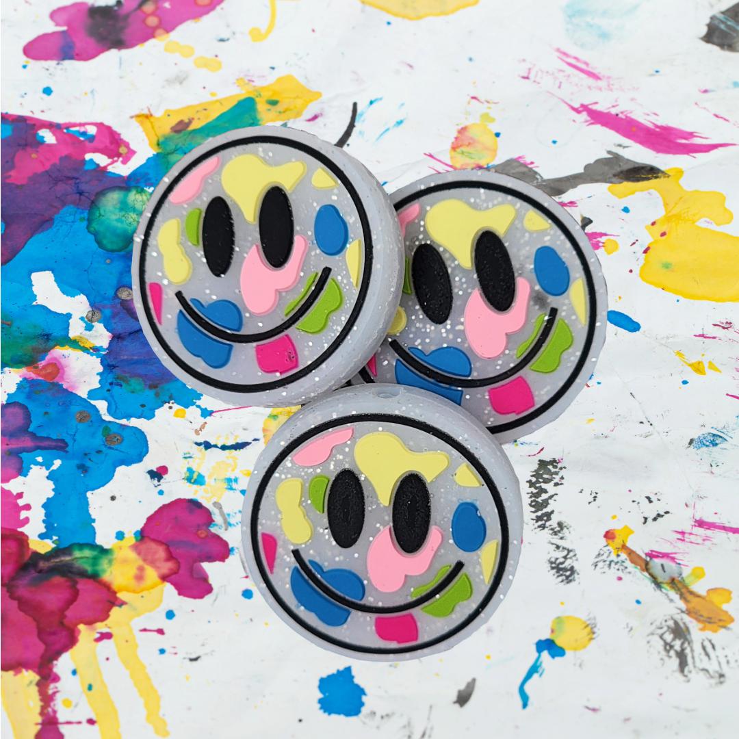 Glitter Smiley Face Focal Bead 144
