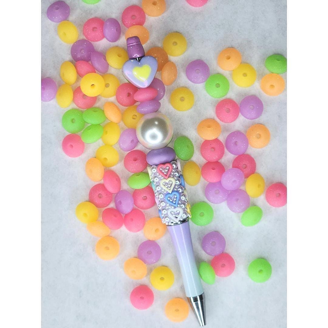 12mm Neon Glitter Lentils (20 Pack)