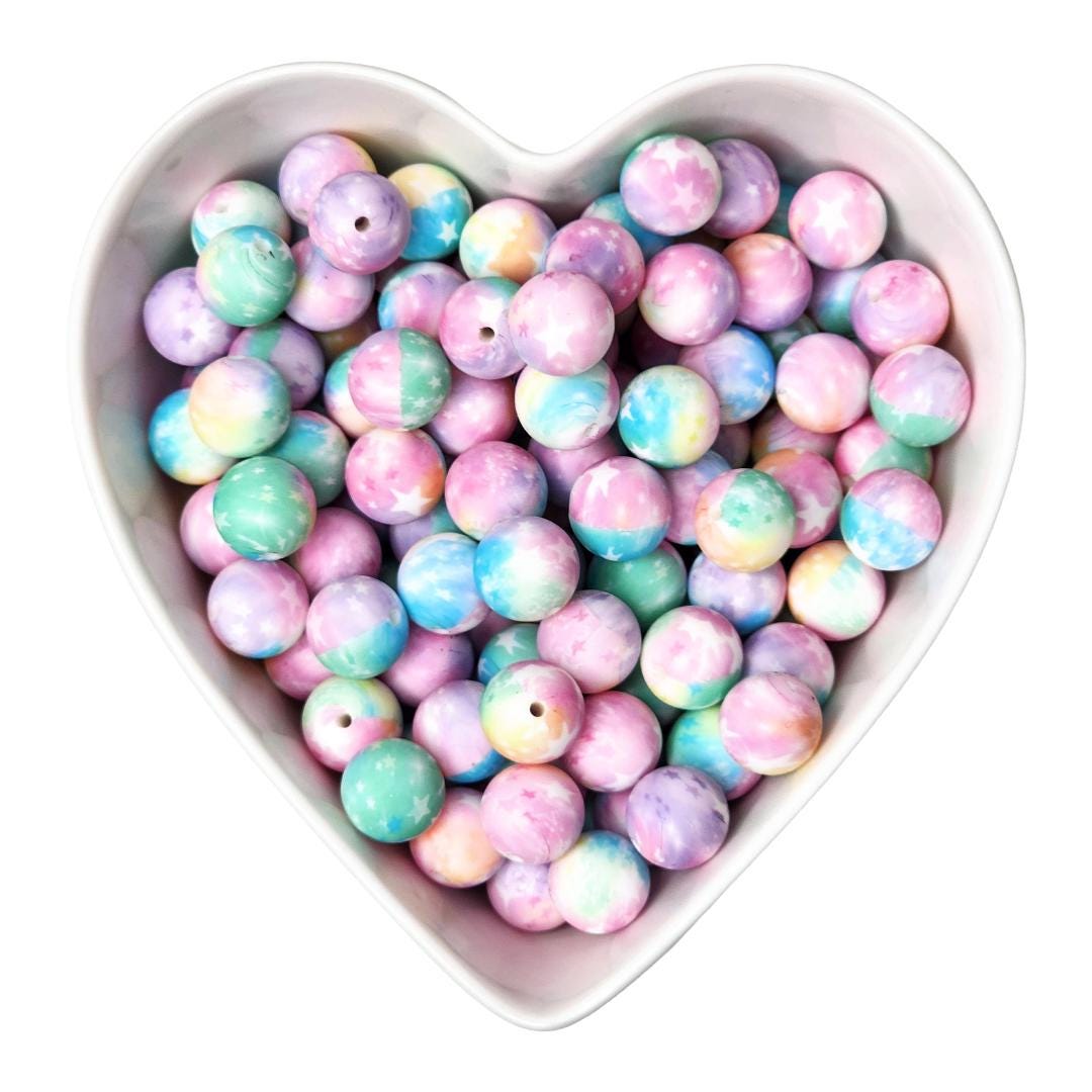 15mm Starry Sky Silicone Beads