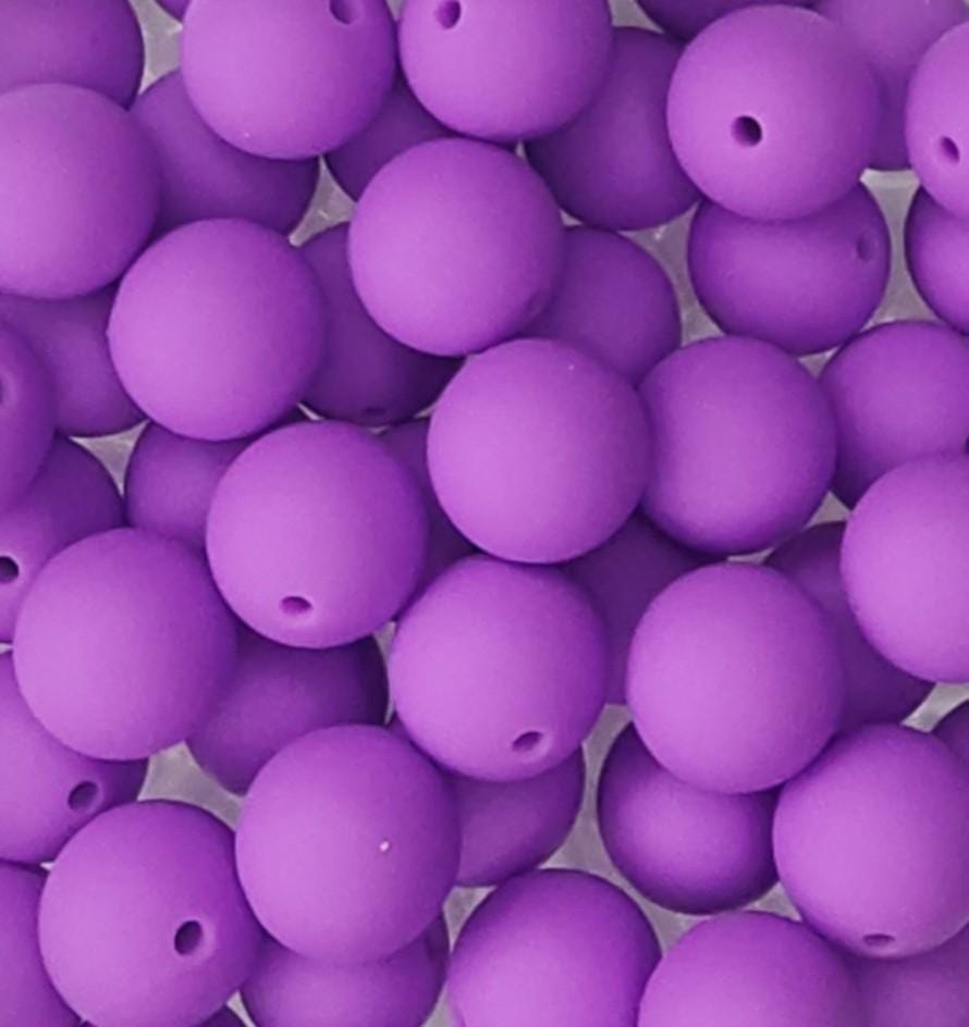 15mm Purple Silicone Beads
