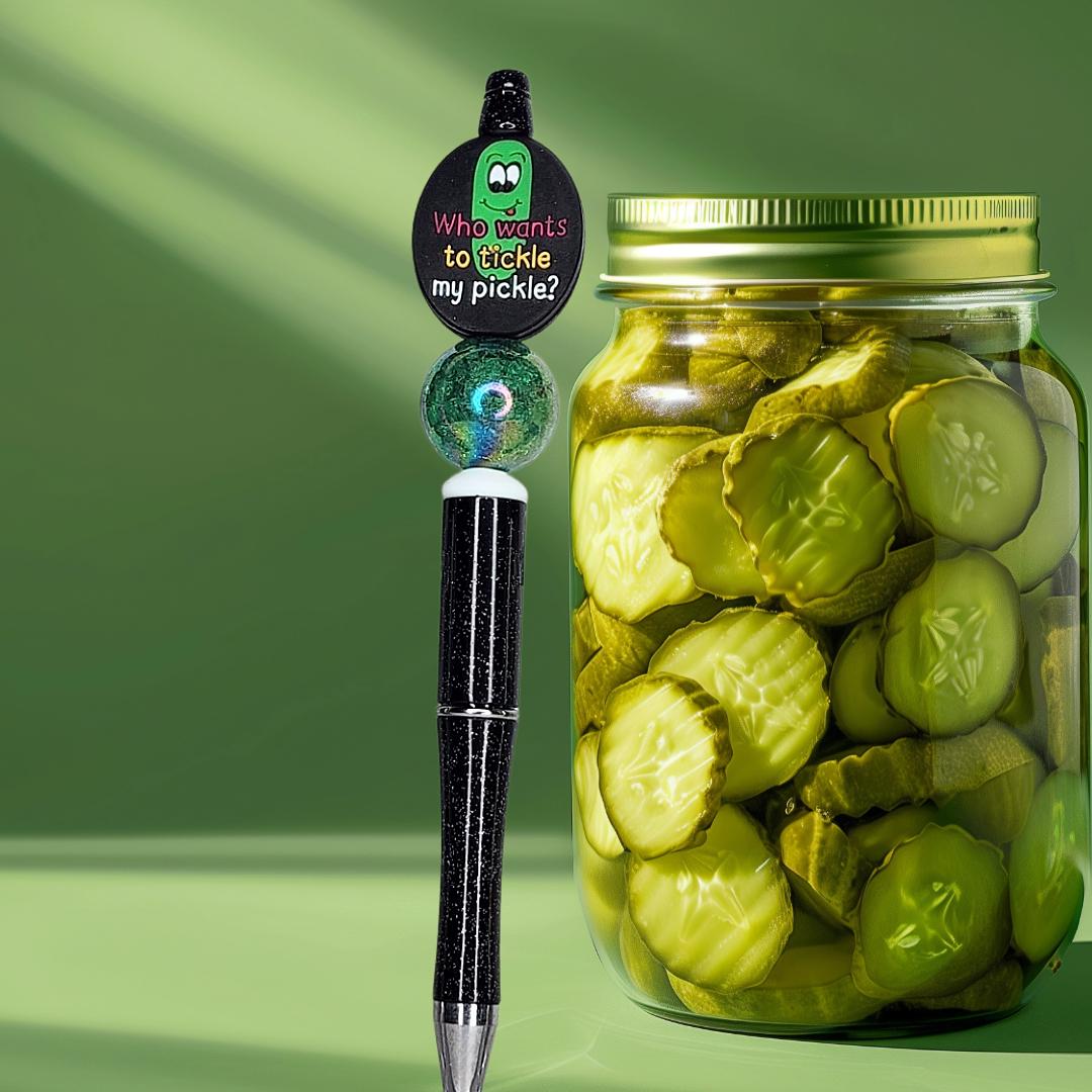 2T Funny Pickle Beaded Pens