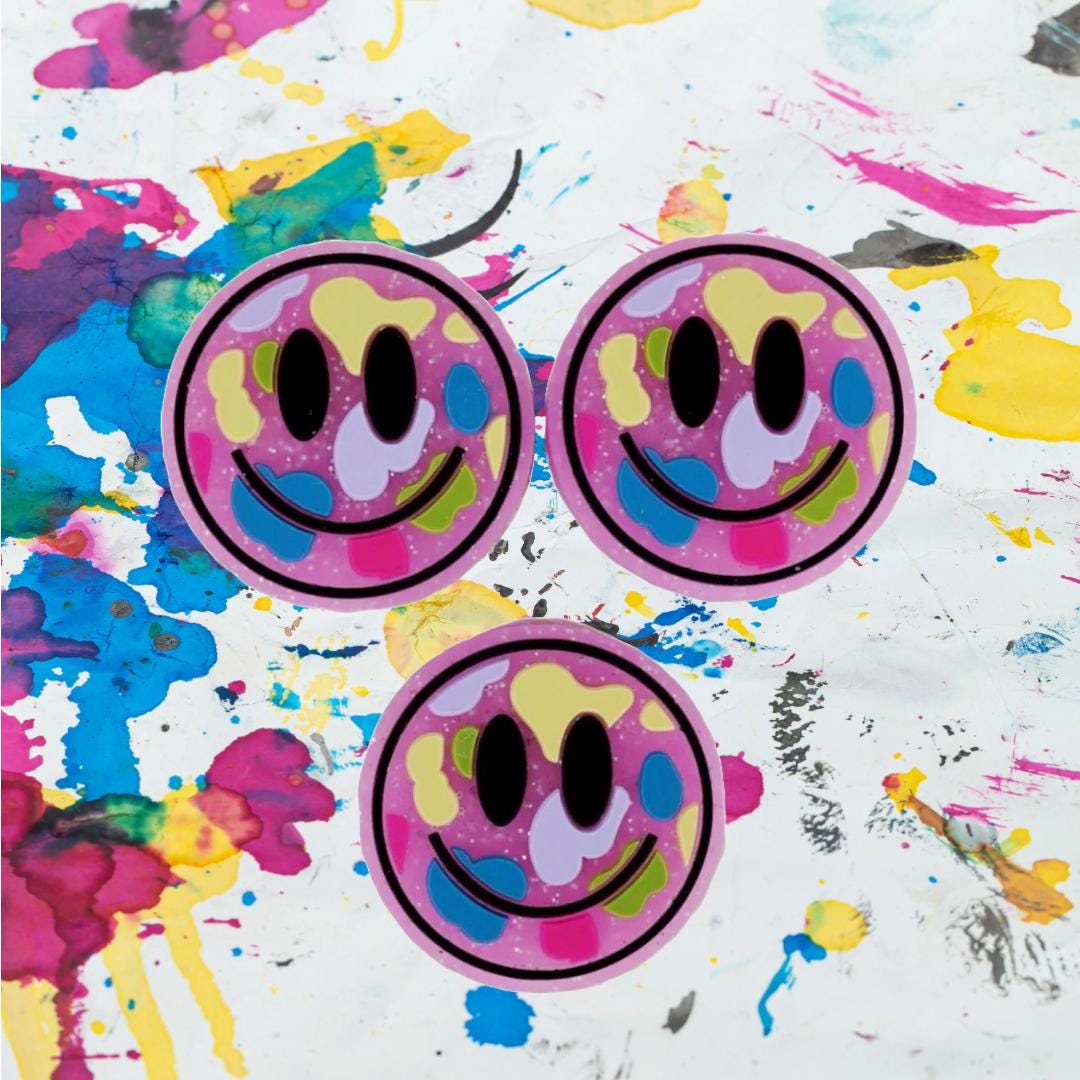 Glitter Smiley Face Focal Bead 144
