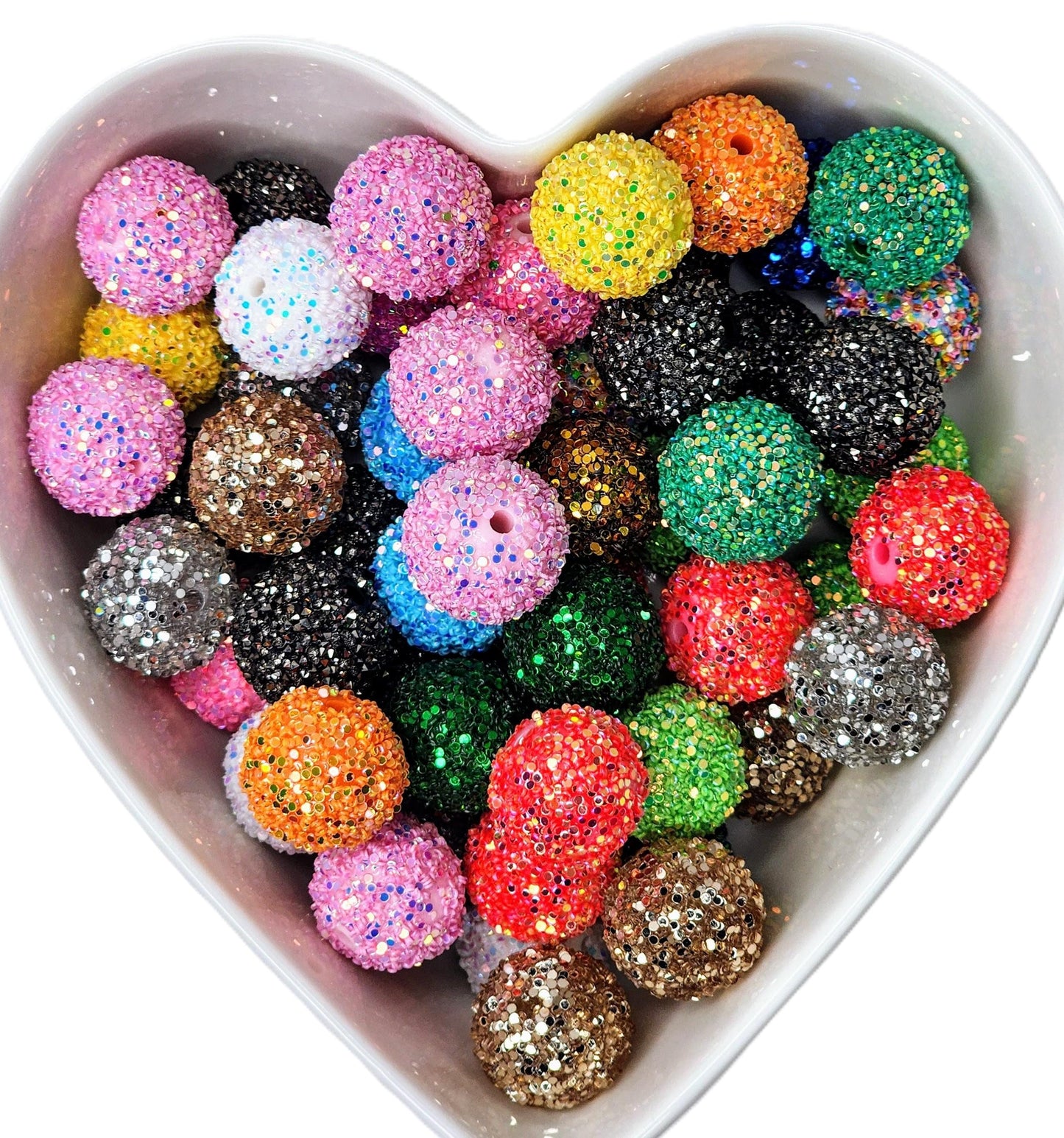 20mm Chunky Sequin Gumball Acrylic Beads Assorted Colors (10 pack)