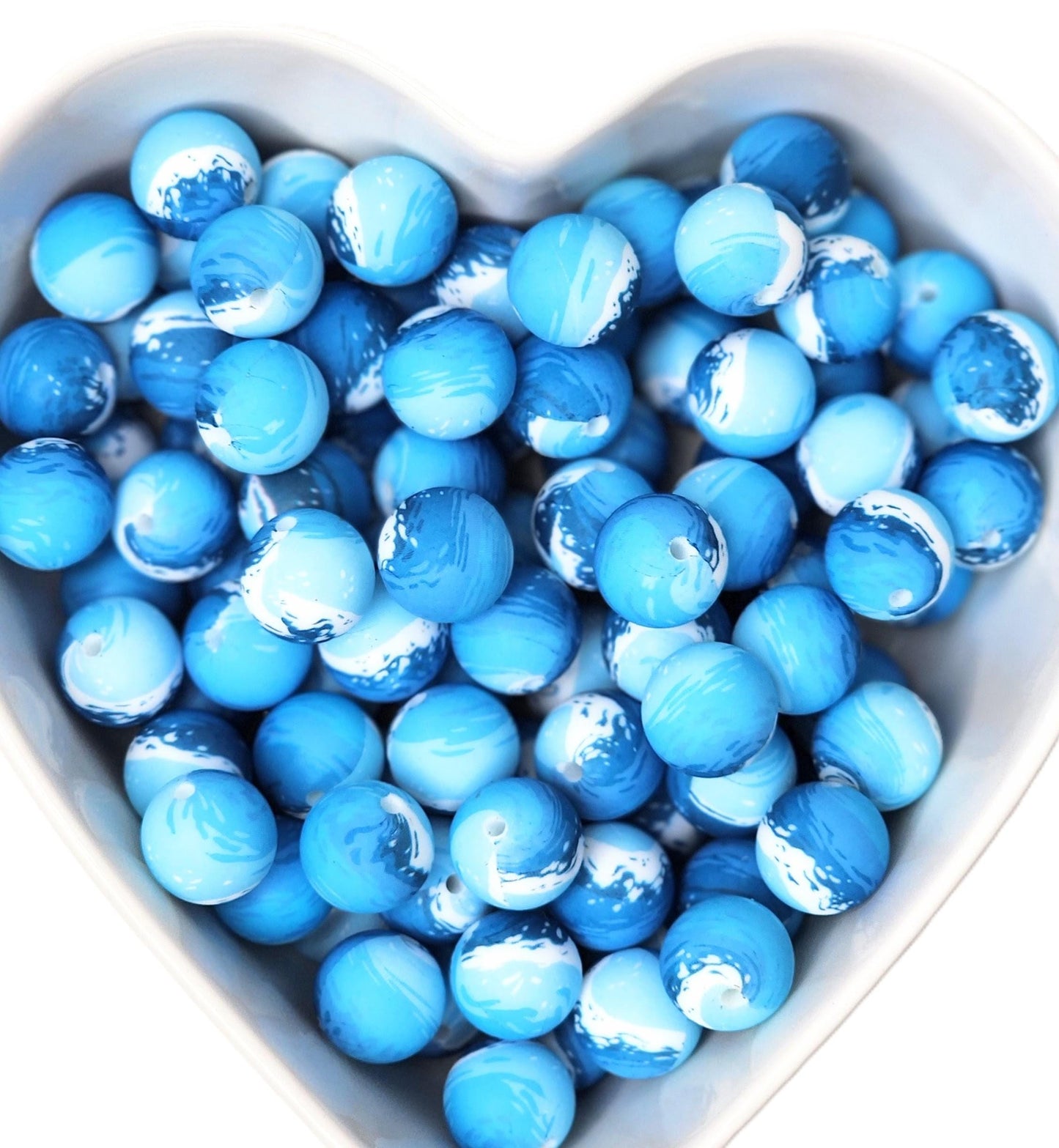 15mm Ocean Waves Silicone Beads