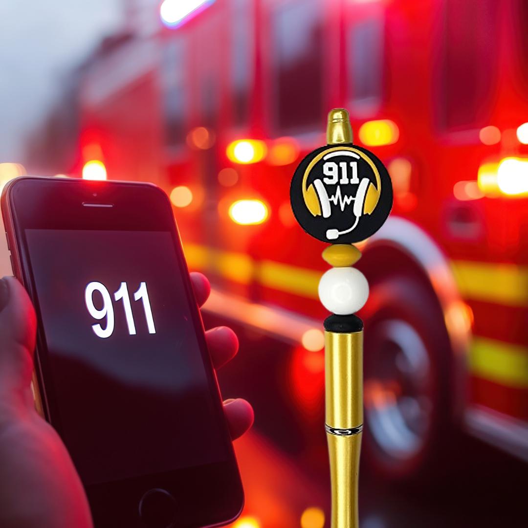 Police and 911 Operator Beaded Pen