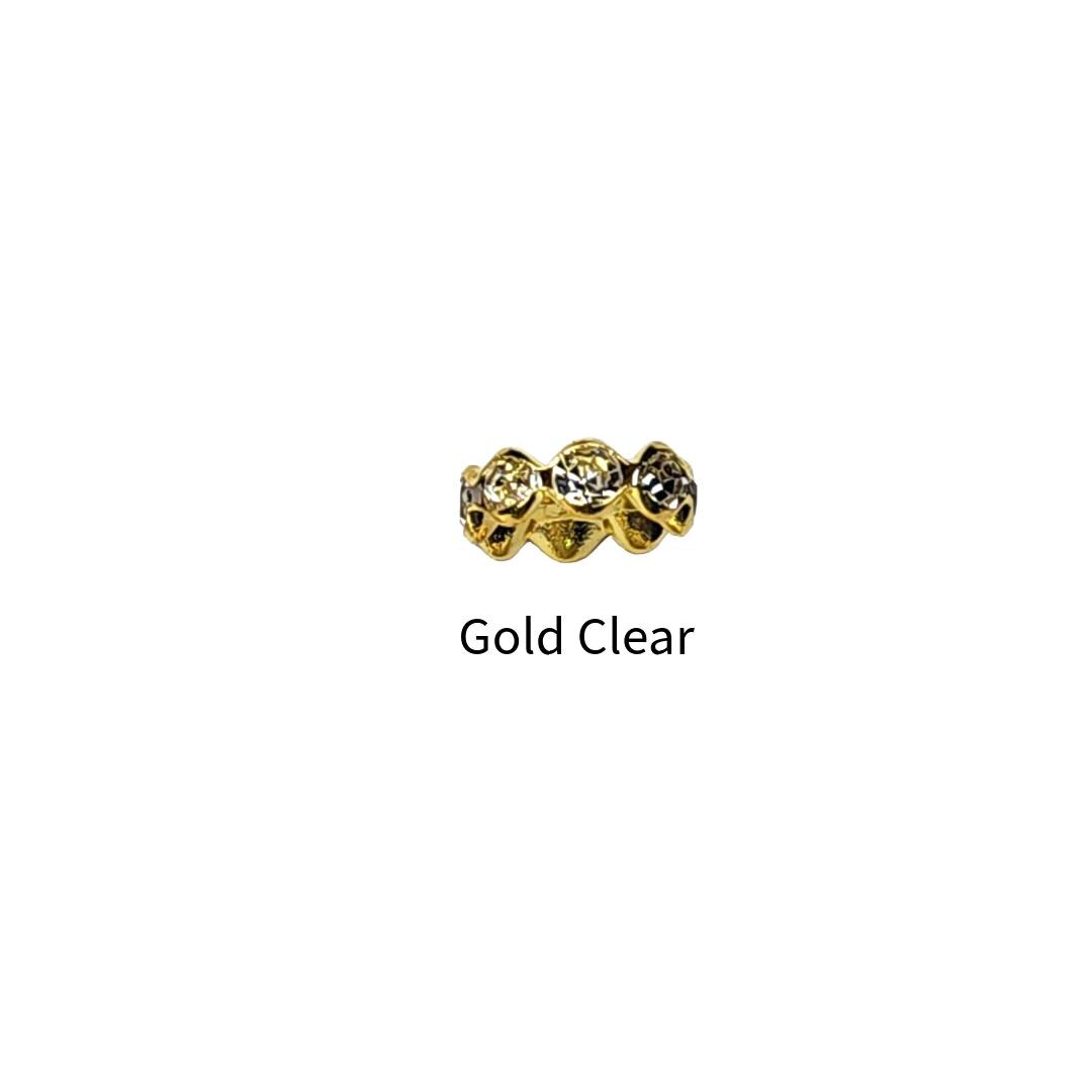 12mm Gold Clear and Silver AB Wavy Spacers