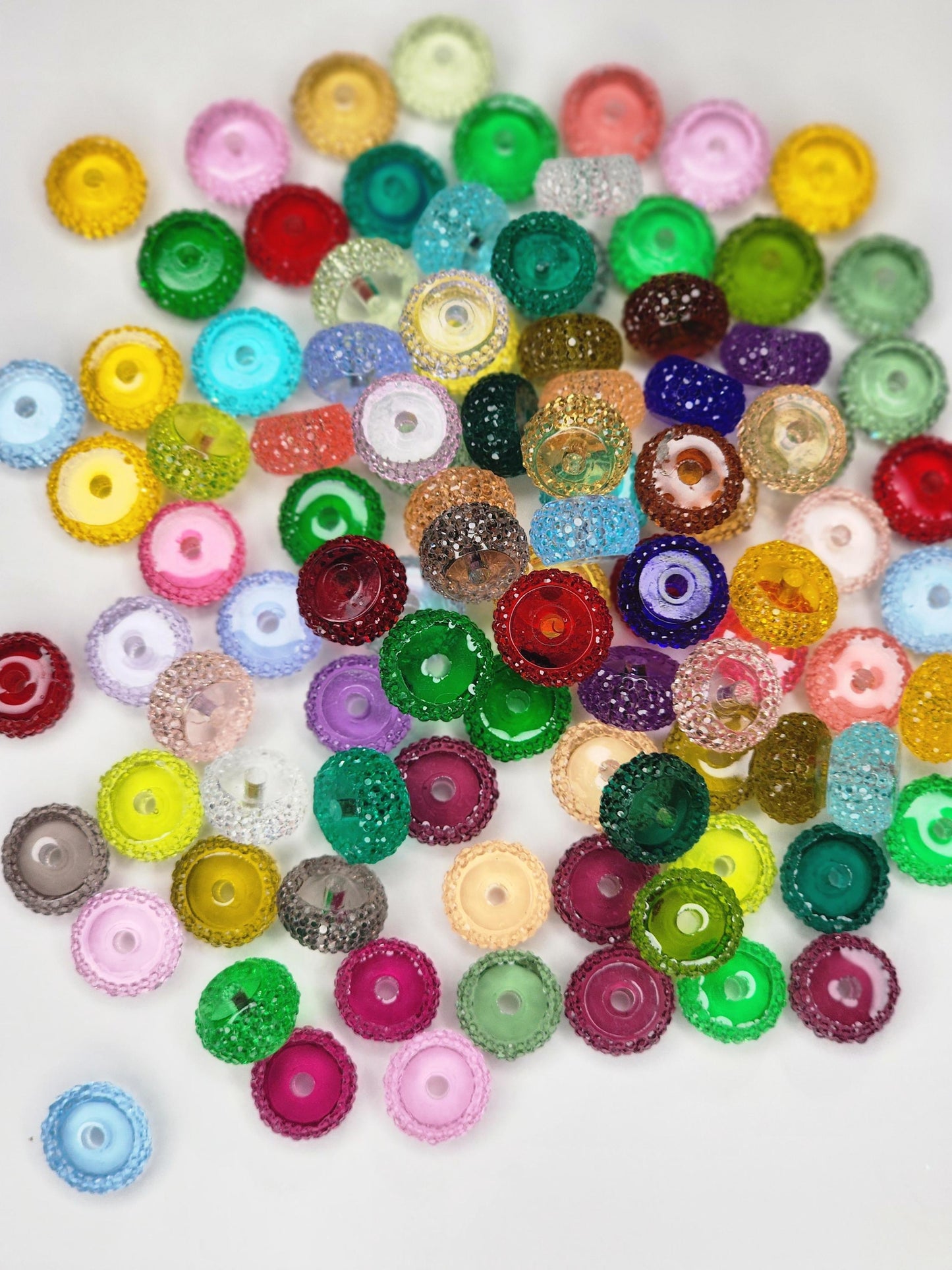 12mm Acrylic Wheel Sugar Spacer Beads (20 Pack)