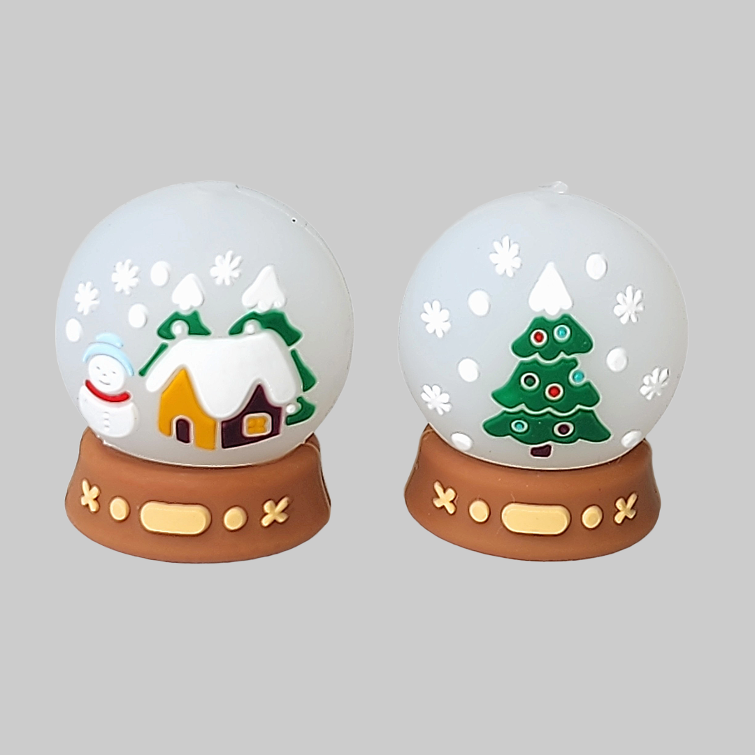 3D Christmas Crystal Ball Focal Bead