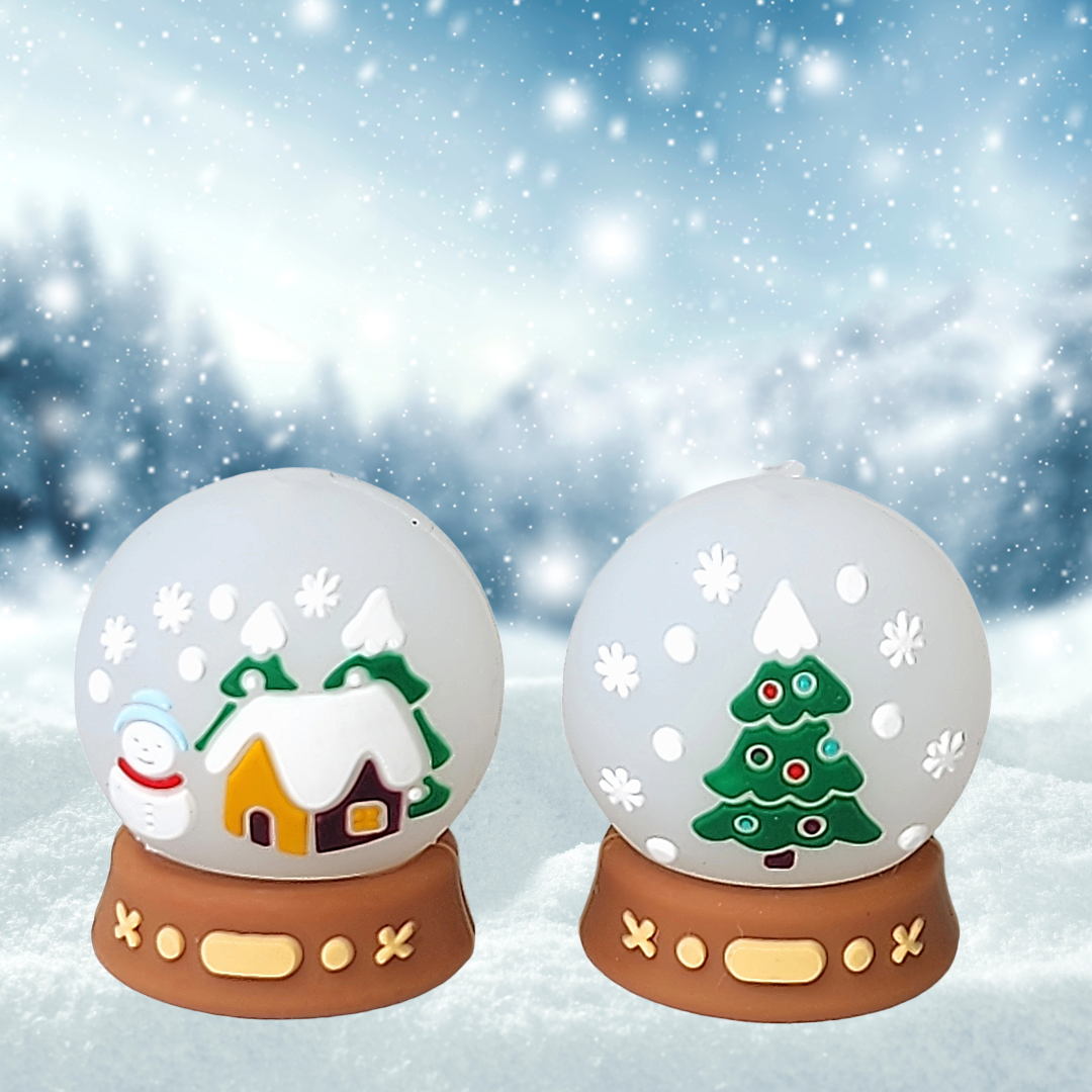 3D Christmas Crystal Ball Focal Bead