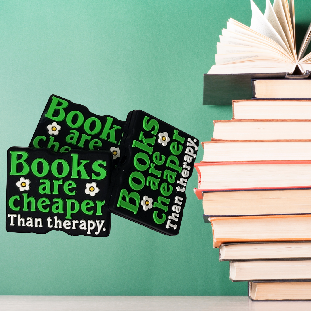 Books Are Cheaper Than Therapy Focal Bead 47