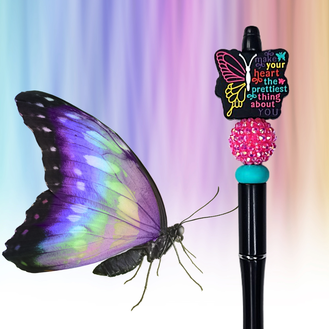 1X Inspirational Custom Design Beaded Pens