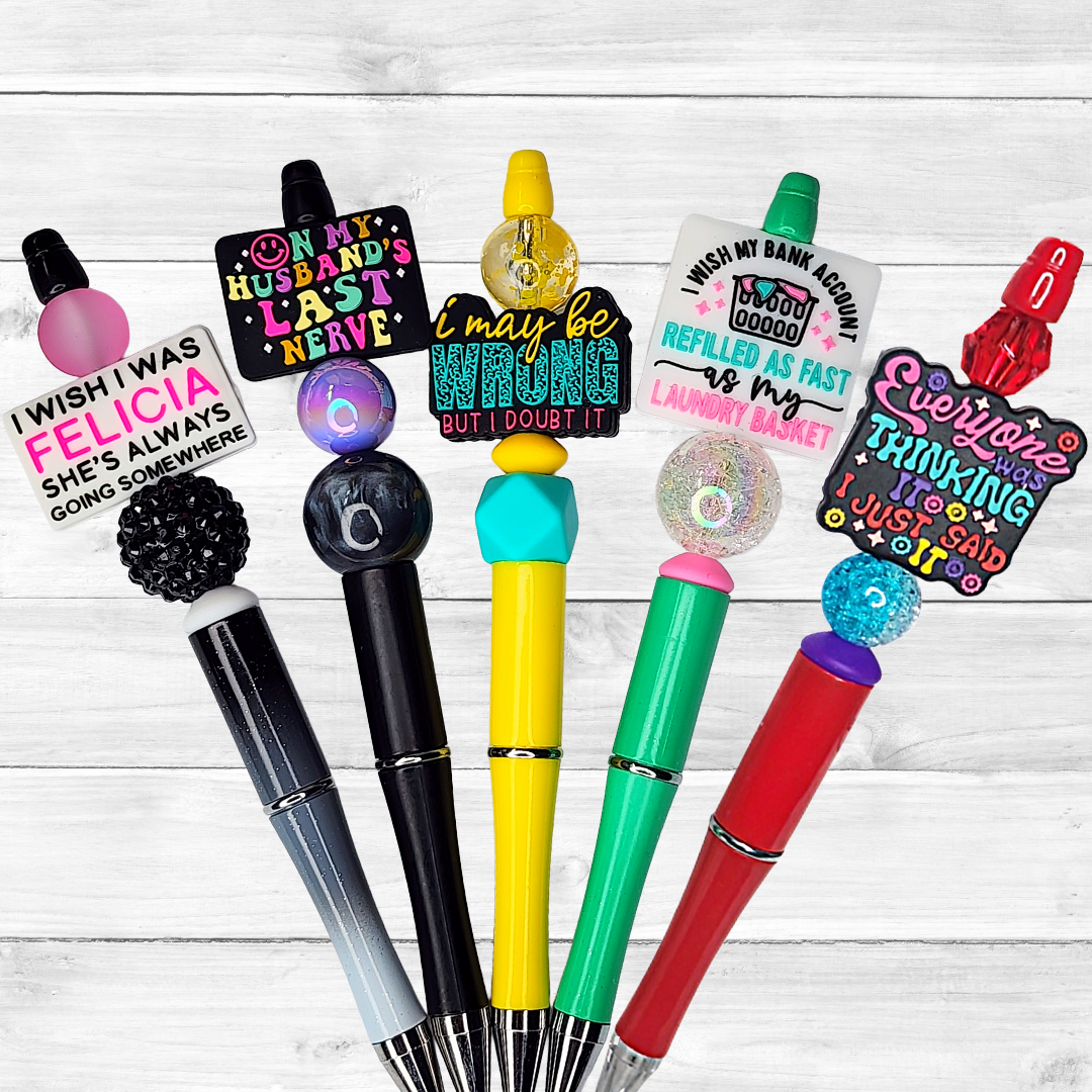 Funny, Sarcastic, Adult Humor Beaded Pens 1A