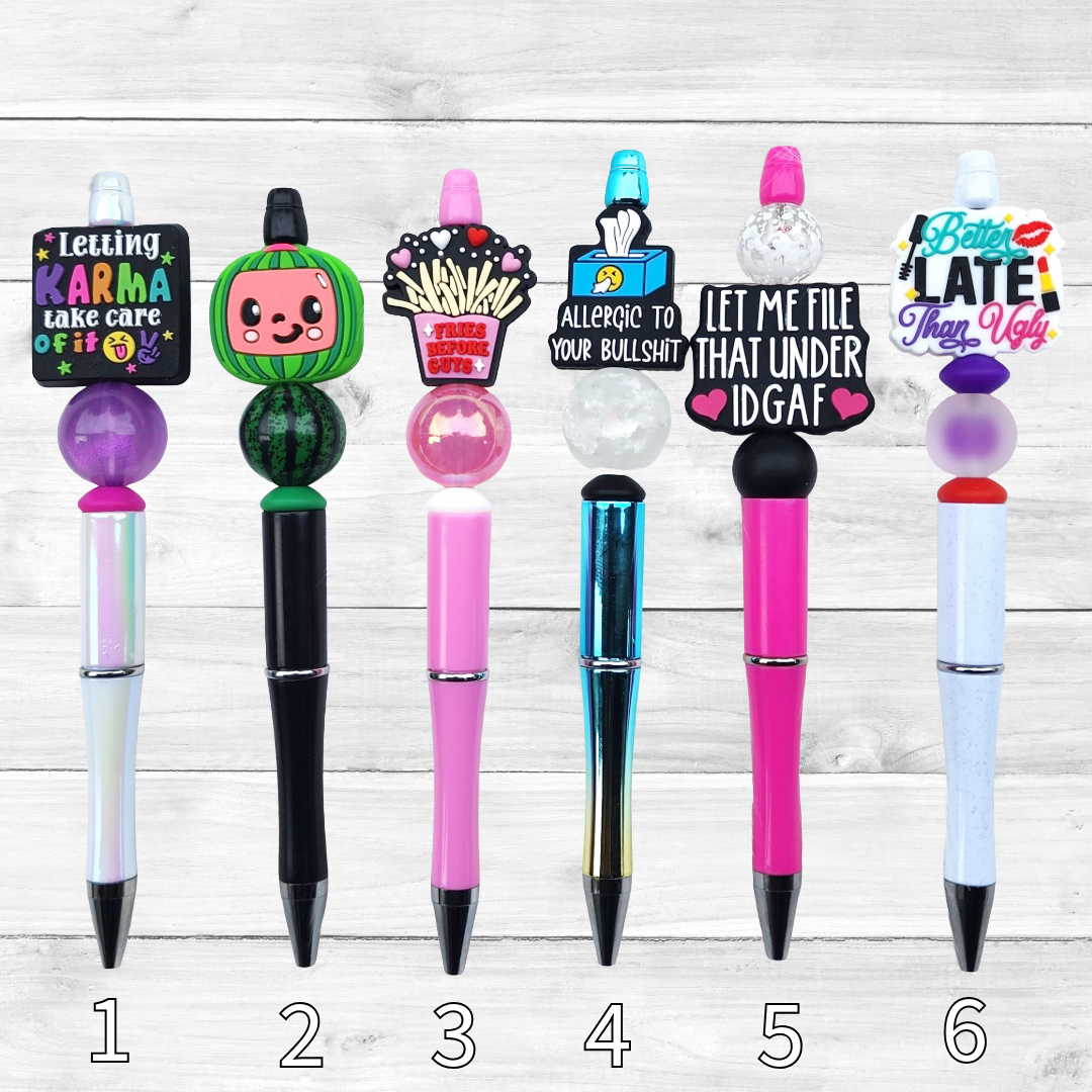 1F Funny, Sarcastic, Adult Humor Beaded Pens