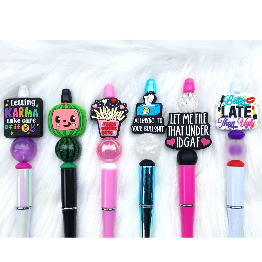 1F Funny, Sarcastic, Adult Humor Beaded Pens