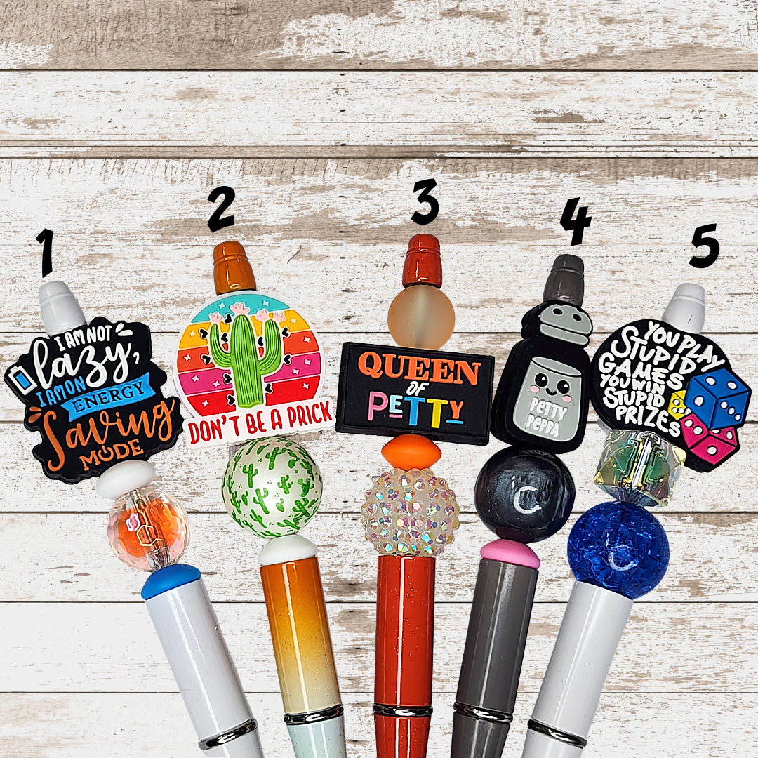 Funny, Sarcastic, Adult Humor Beaded Pens 1L