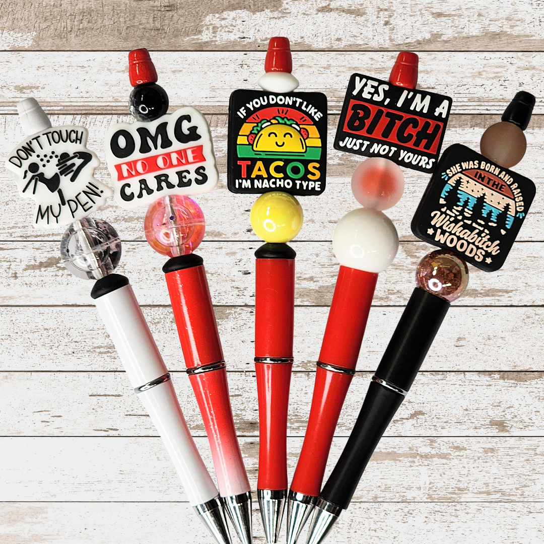 Funny, Sarcastic, Adult Humor Beaded Pens 1B