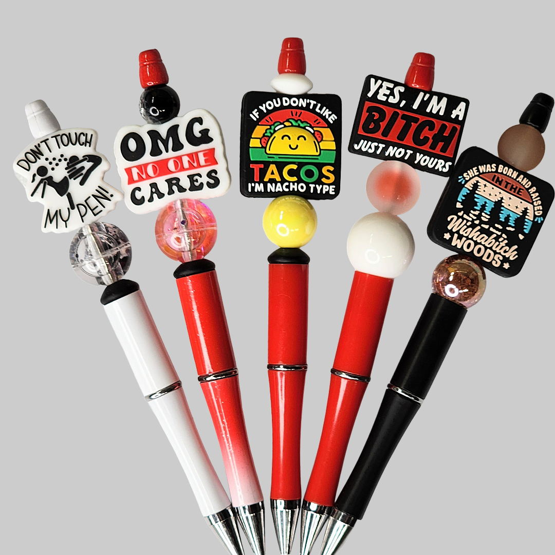 Funny, Sarcastic, Adult Humor Beaded Pens 1B