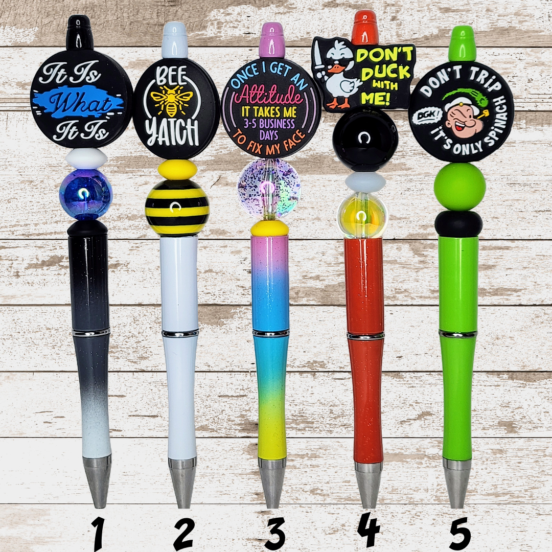 Funny, Sarcastic, Adult Humor Beaded Pens 1O