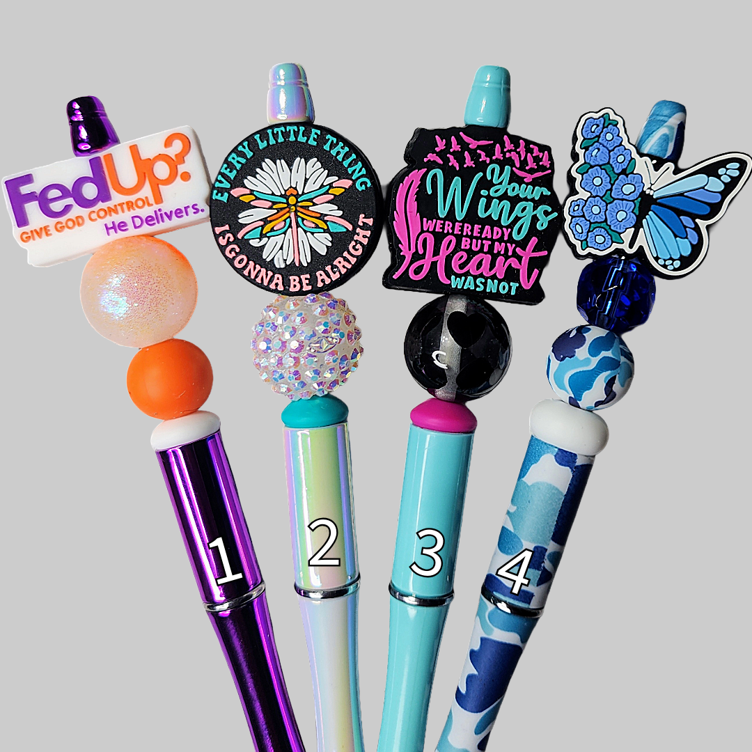 2B Inspirational Custom Design Beaded Pens