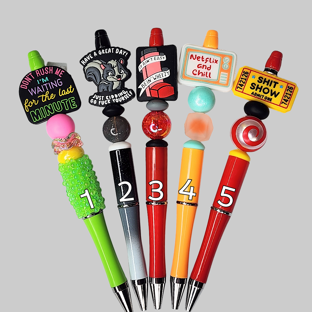 Funny, Sarcastic, Adult Humor Beaded Pens 1H