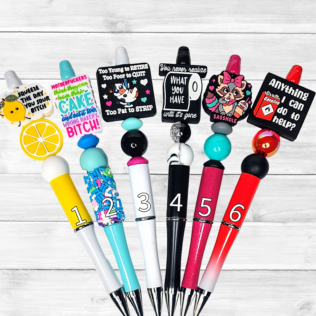 Funny, Sarcastic, Adult Humor Beaded Pens 1S