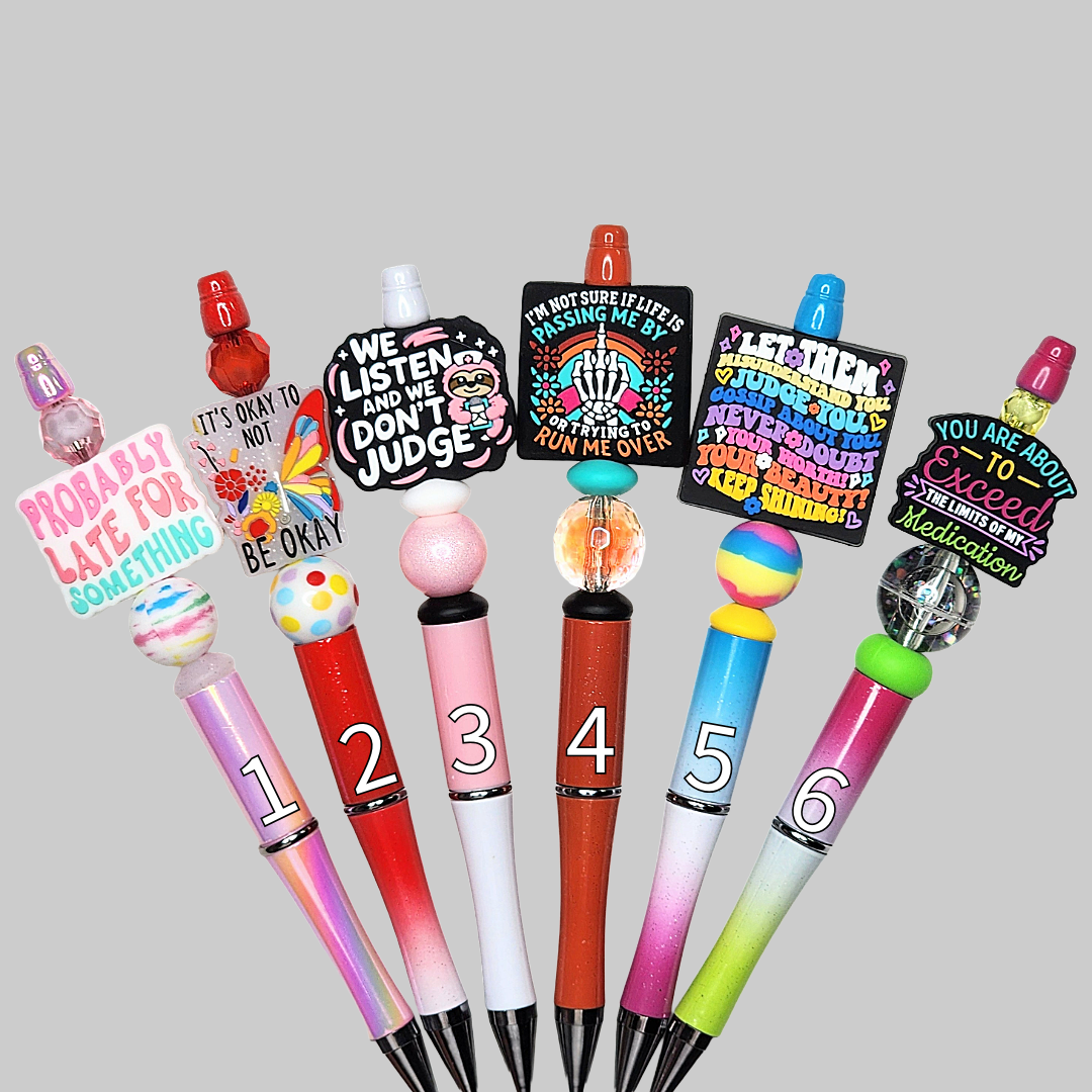 2X Inspirational Custom Design Beaded Pens