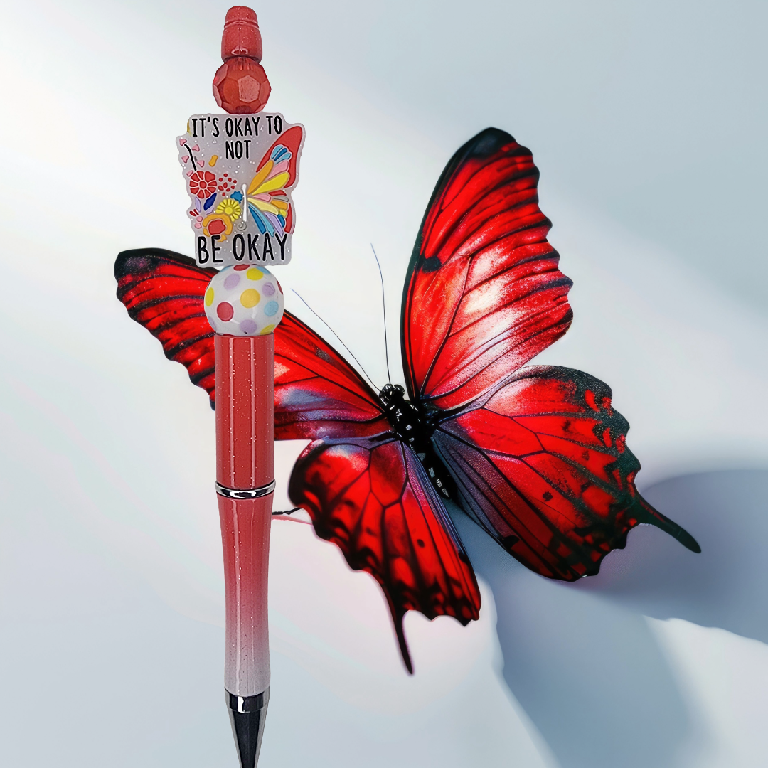 2X Inspirational Custom Design Beaded Pens