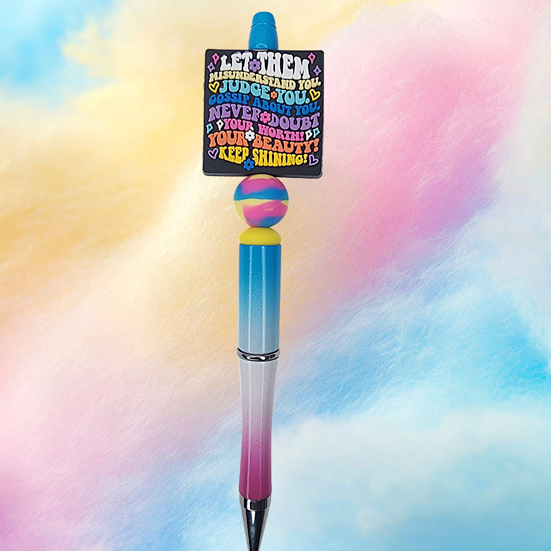 2X Inspirational Custom Design Beaded Pens