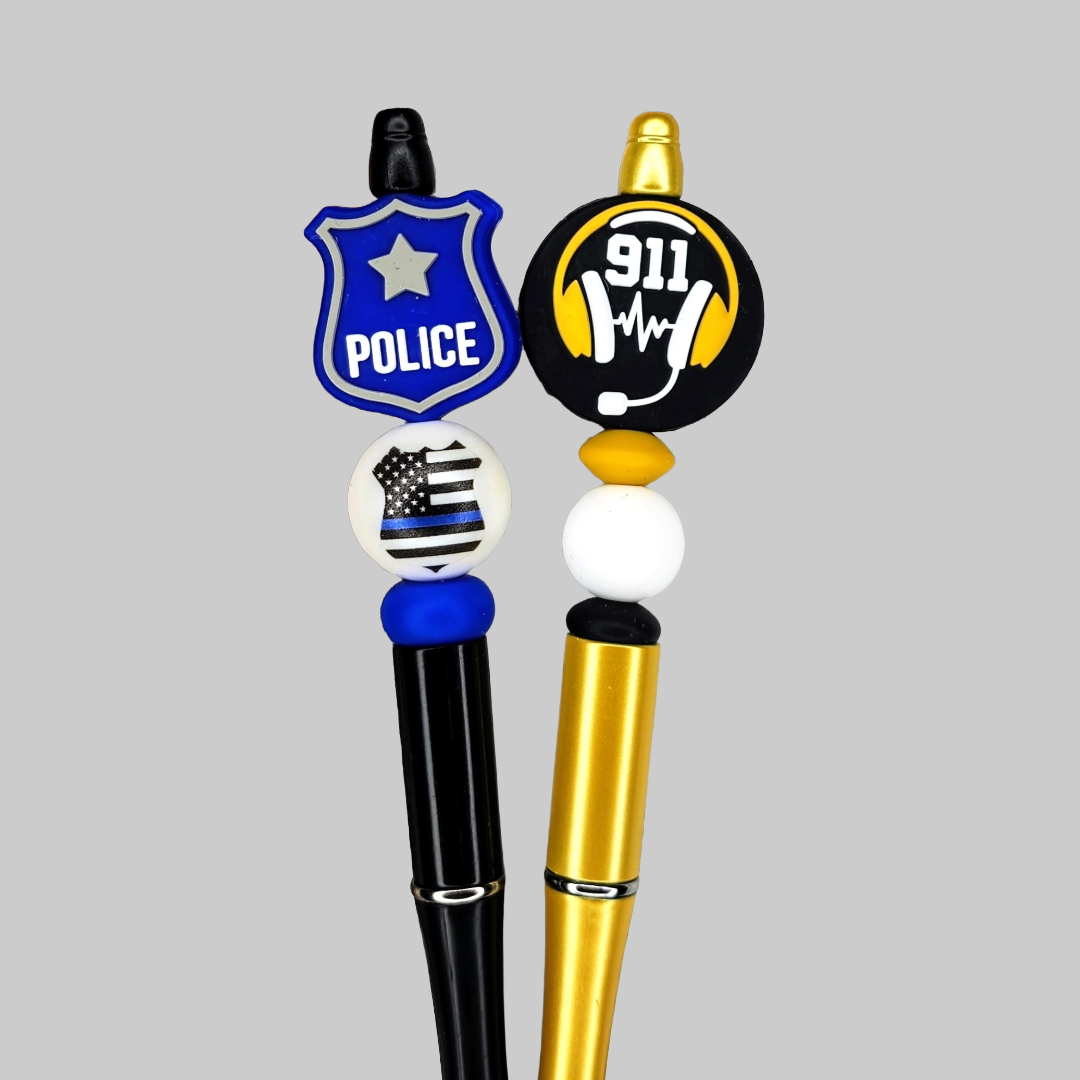 Police and 911 Operator Beaded Pen