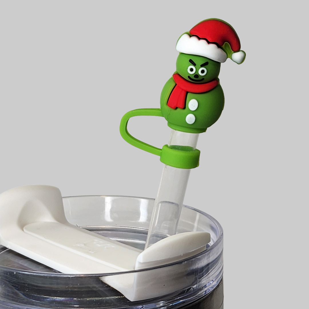Mean Green Guy Straw Topper