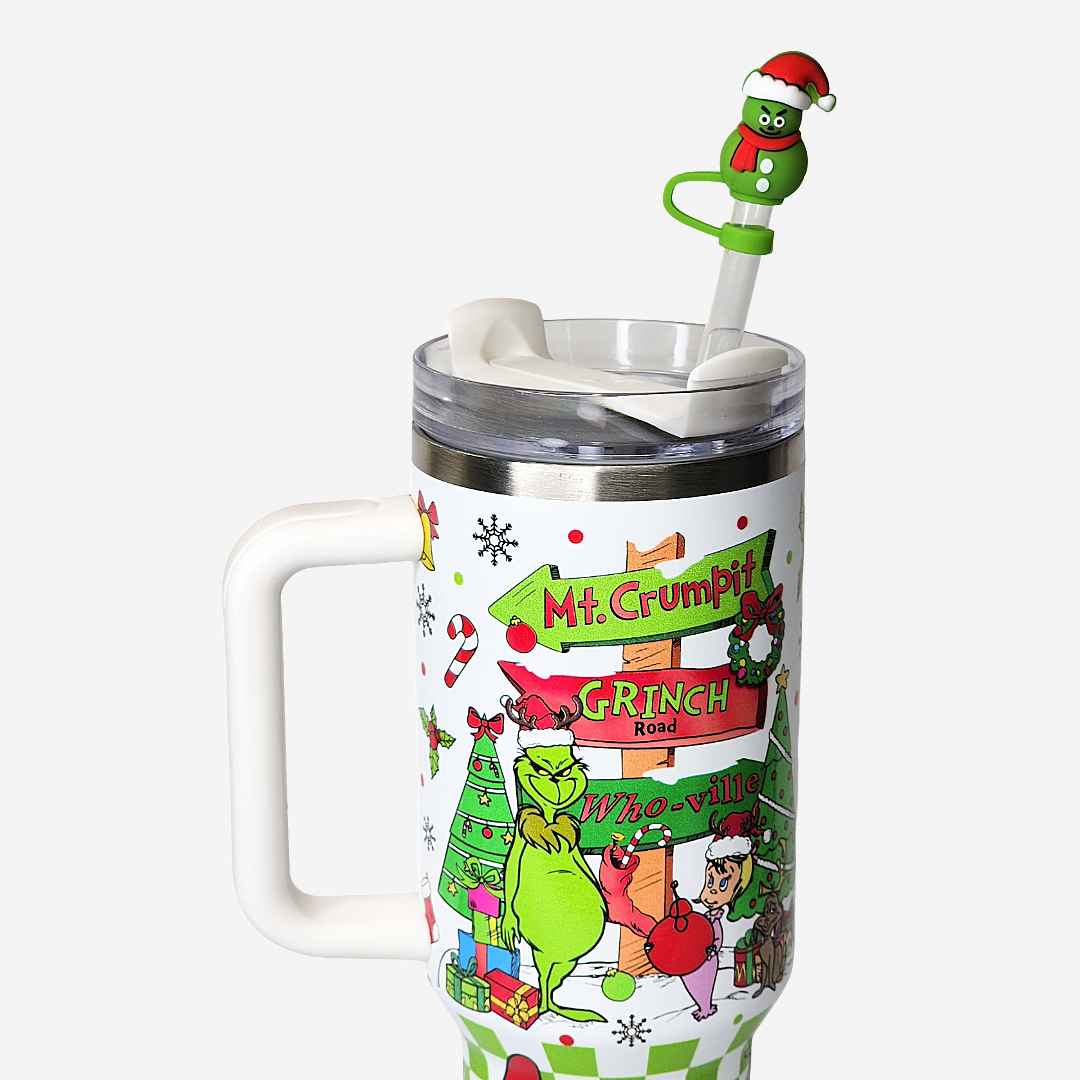 Mean Green Guy Straw Topper