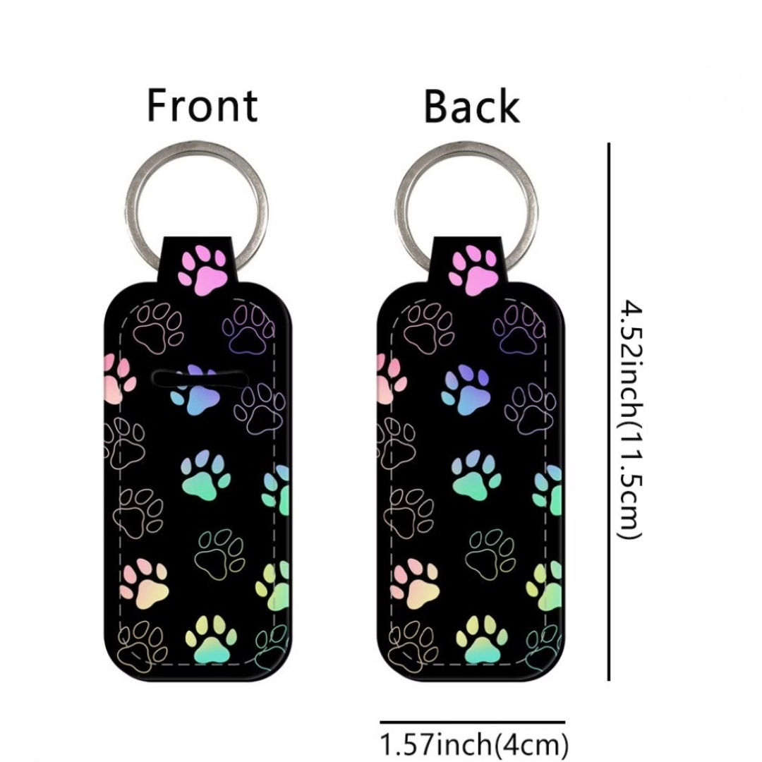Paw Pattern Chapstick Holder Keychains