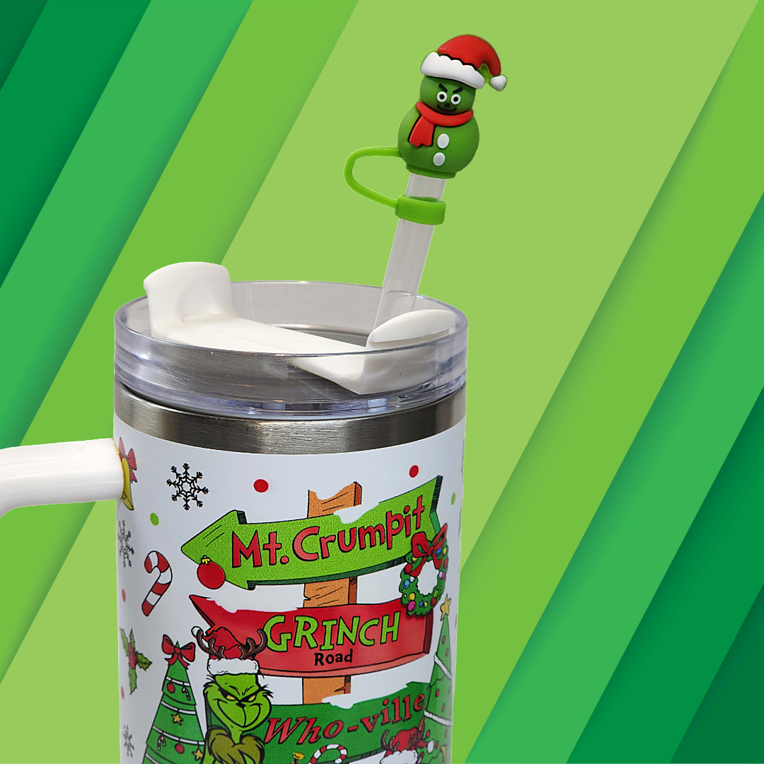 Mean Green Guy Straw Topper