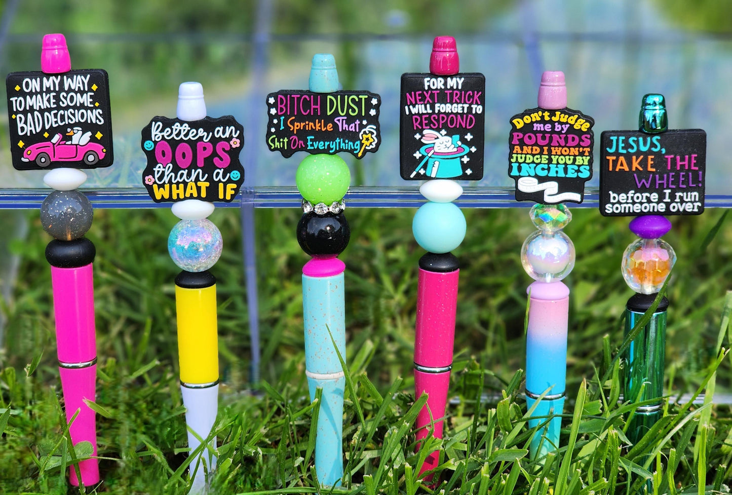 Funny, Sarcastic, Adult Humor Beaded Pens 1N