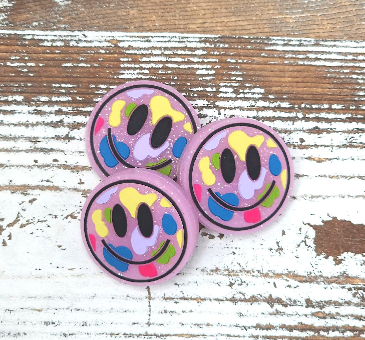 Glitter Smiley Face Focal Bead 144