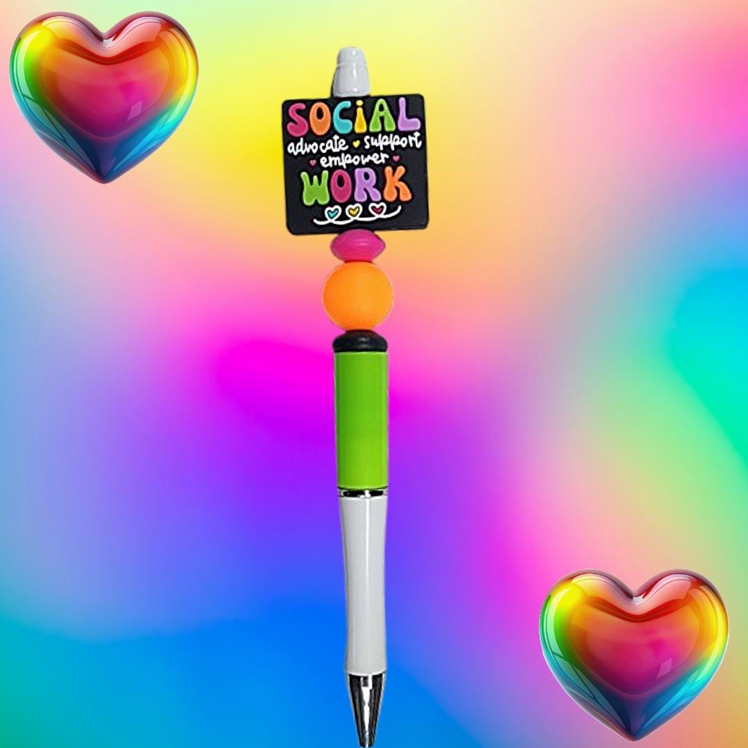 Social Worker Beaded Pen