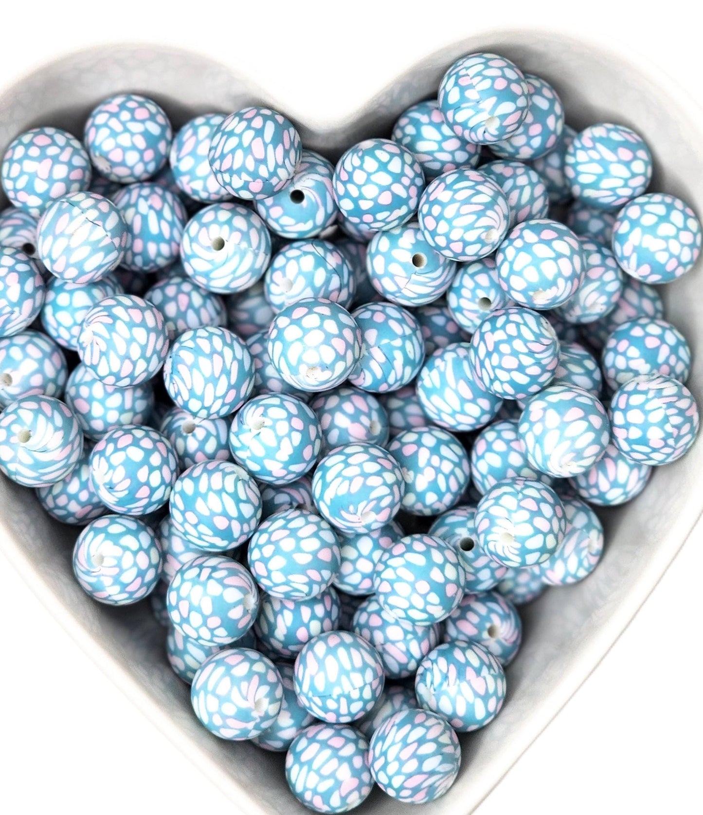 15mm Speckled Silicone Beads