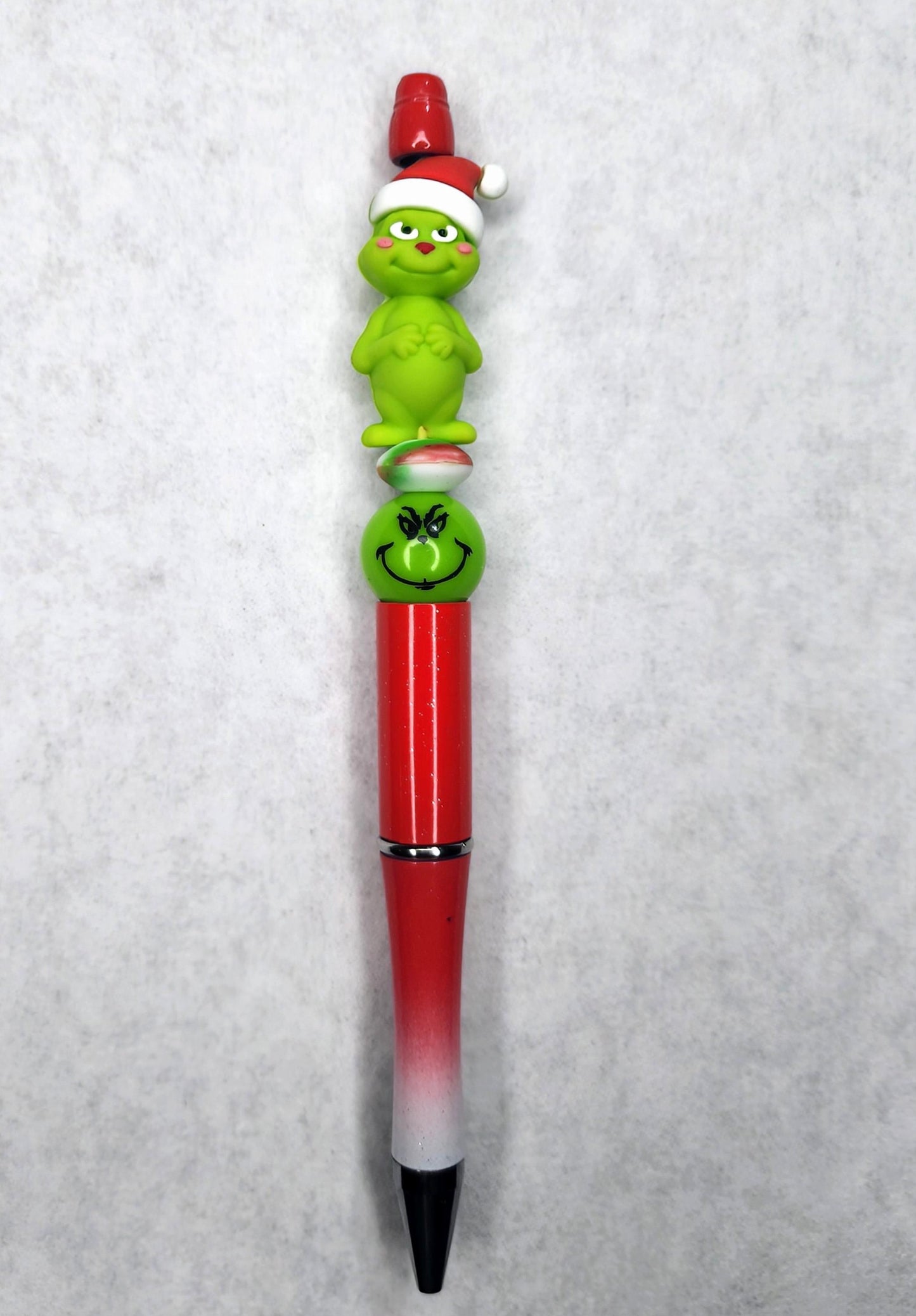 3D Mean Green Guy Christmas Beaded Pen