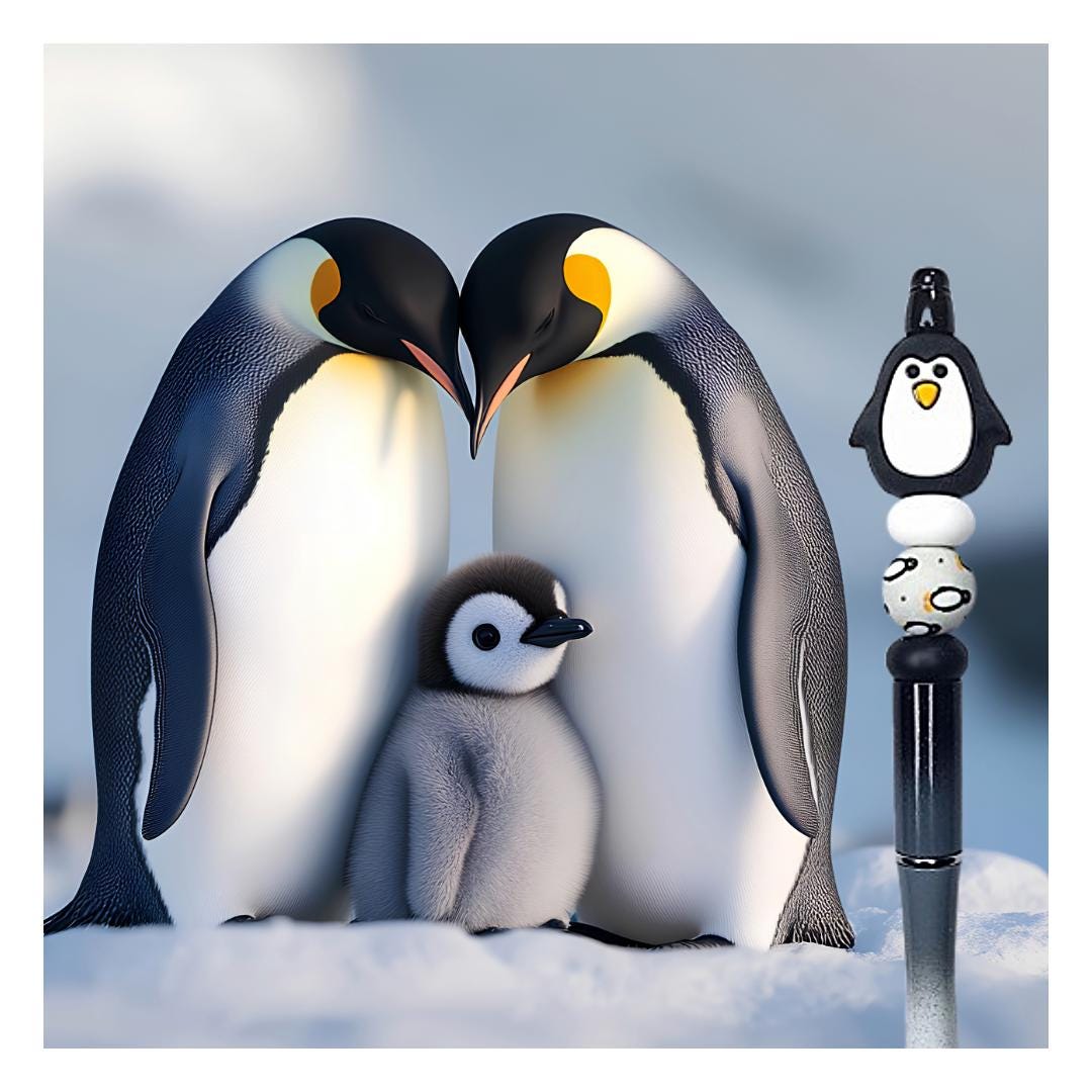 3D Penguin Beaded Pen
