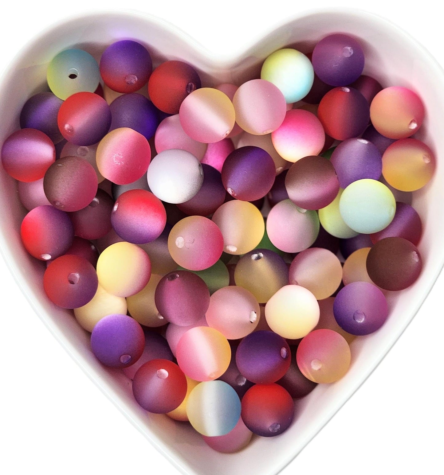 16mm Double Color Cat Eye Frosted Beads (10 pack)