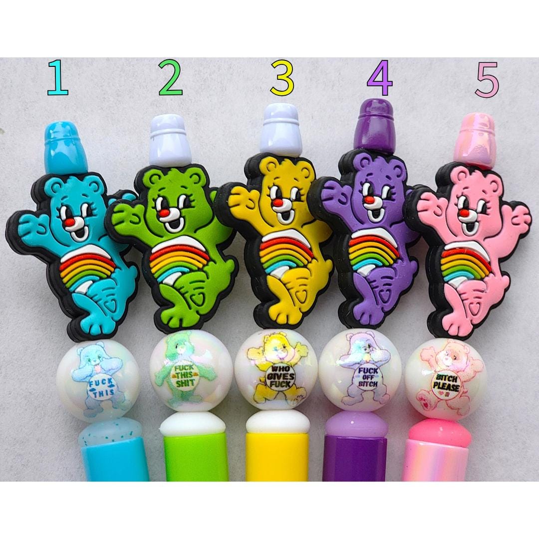 Funny Cussing Bears Beaded Pens 2R