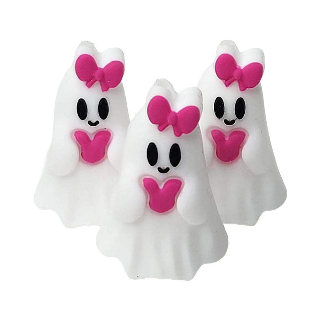 3D Ghost with Bow Focal Bead