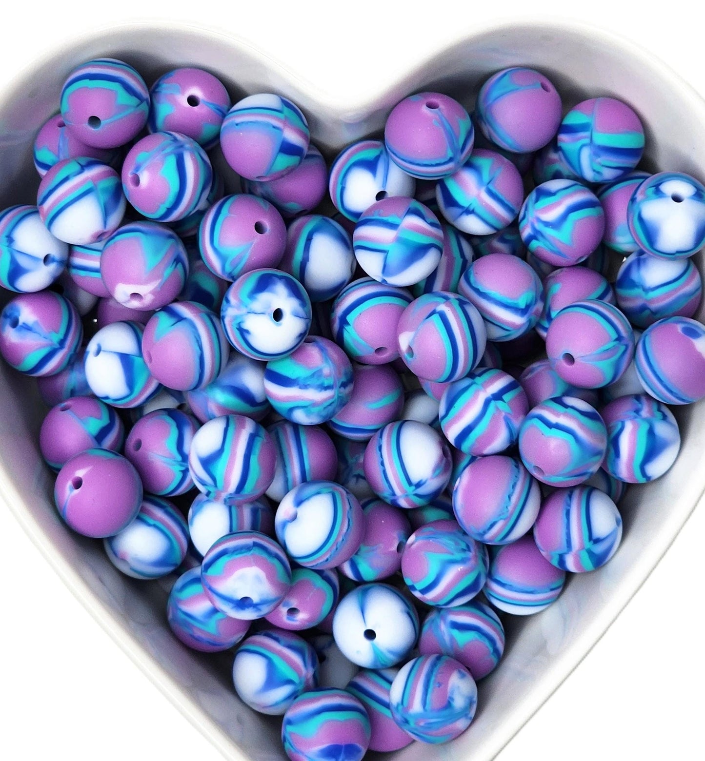 15mm Periwinkle Silicone Beads
