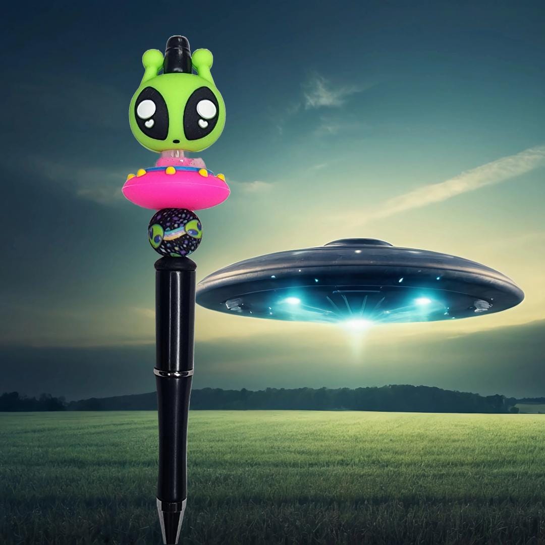 3D Alien Spaceship Beaded Pen
