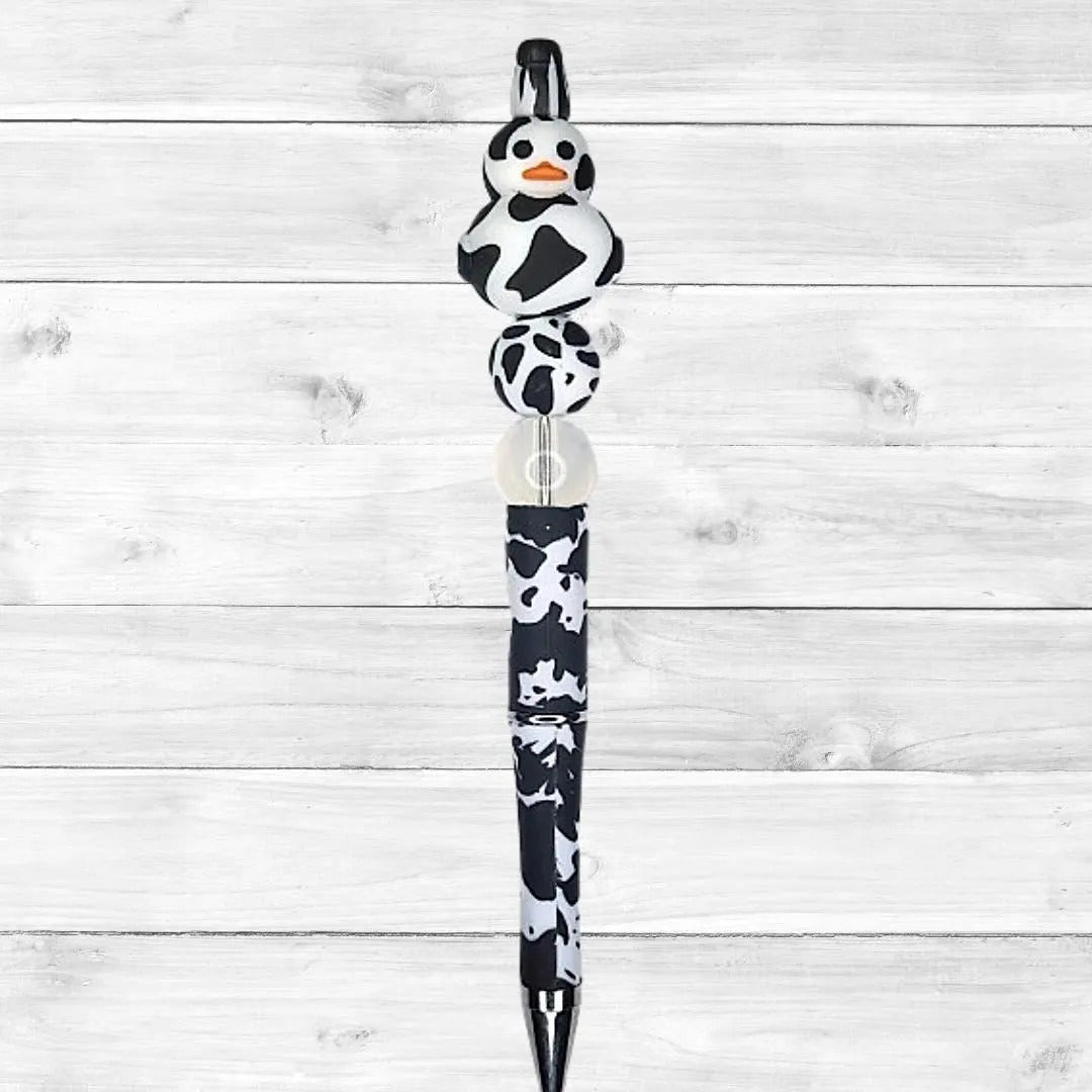 3D Duck Cow Print Beaded Pen