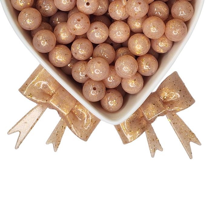 15mm Gold Glitter Jelly Beads