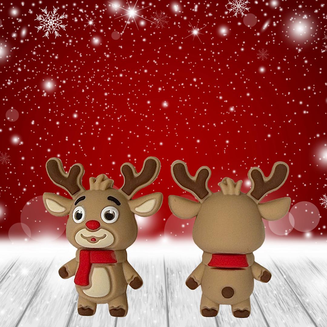 3D Reindeer with Scarf Focal Bead