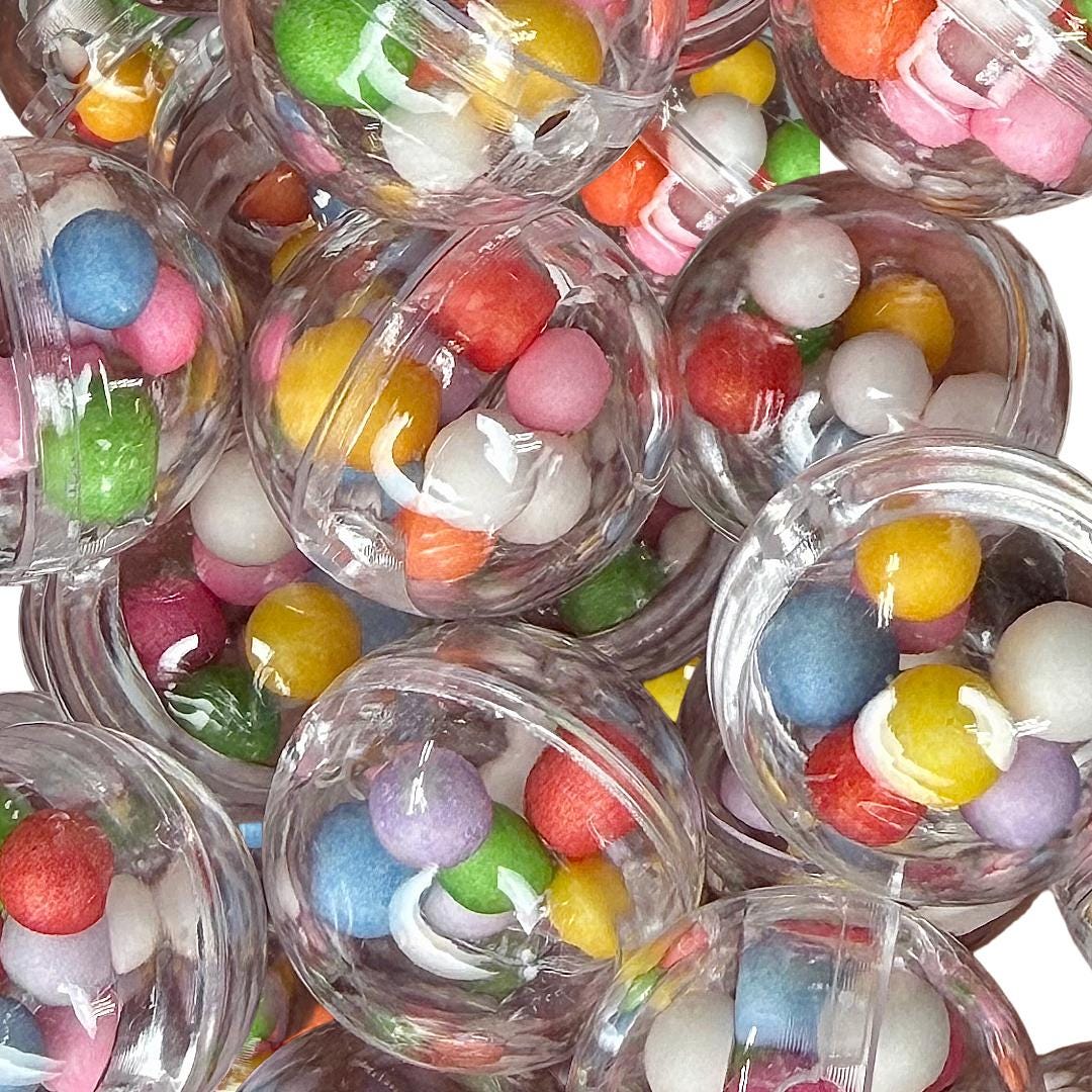 20mm Clear Hollow Ball Filled Beads