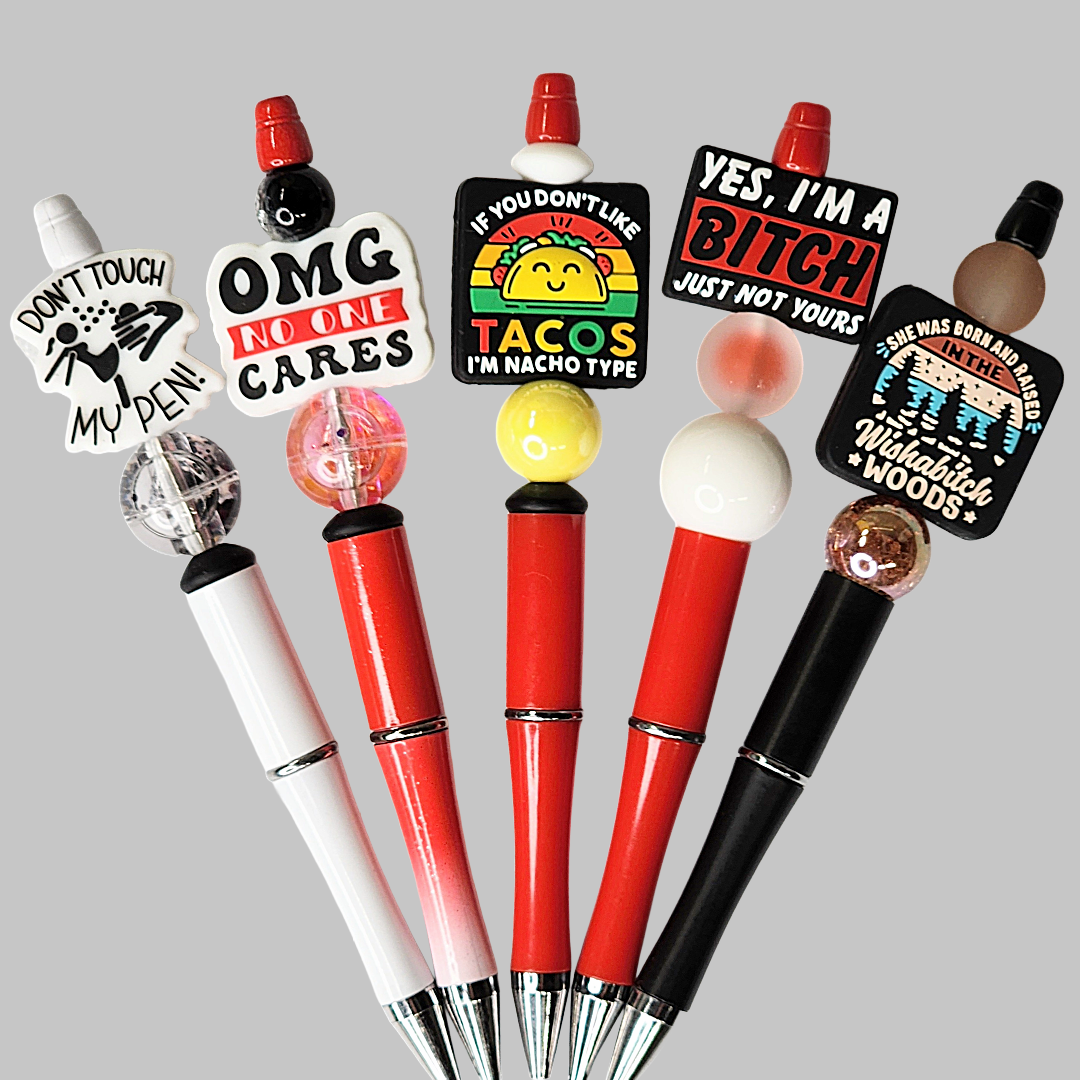 Funny, Sarcastic, Adult Humor Beaded Pens 1B