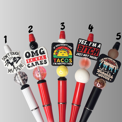 Funny, Sarcastic, Adult Humor Beaded Pens 1B